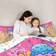 thumbnail image 4 of Castle Fairy Pink Ice Cream Drip Full Size Comforter Sets 3-Piece, Sport Baseball Bat Bedding Comforter Set, Blue Yellow,1 Comforter and 2 Pillowcases, 4 of 6