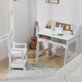 thumbnail image 6 of Twister.CK Kids Study Desk with Adjustable Chair, Study Table Chair Set with Buttetin Board, Pen Holders, Student Art Table for Boys Girls, White, 6 of 8