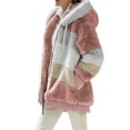 thumbnail image 3 of Voguele Women Jacket Patchwork Coat Long Sleeve Outwear Winter Warm Overcoats With Pockets Cardigan Pink M, 3 of 3