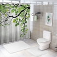 thumbnail image 7 of Orinice Ambesonne nature shower curtain, spring tree branches with refreshing leaves, summer tranquility woodland pattern, fabric bathroom décor set with hooks 36x72, 7 of 7