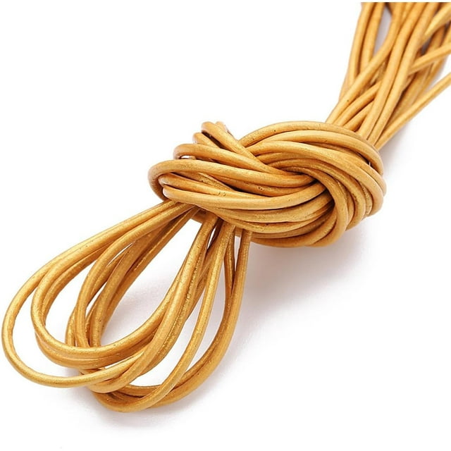 Yazoeia 10 Yards Round Leather String Cord, 1.5mm Wide Leather DIY Jewelry Ropes, Faux Leather Cord Rope Strips for Jewelry Making, Necklace, Bracelets, Jewelry, Braiding CJC912-164275