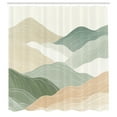 thumbnail image 4 of Ambesonne Neutral Shower Curtain, Mountains Landscape Paint, 69"Wx70"L, Beige Ecru and Green, 4 of 4