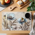 thumbnail image 2 of Blue Broccoli Placemats Set of 8, Rustic Farmhouse Floral Retro Brown Plant Non-Slip Place Mats Washable Table Mats for Kitchen Dining Table Decorations Indoor/Outdoor, 2 of 9