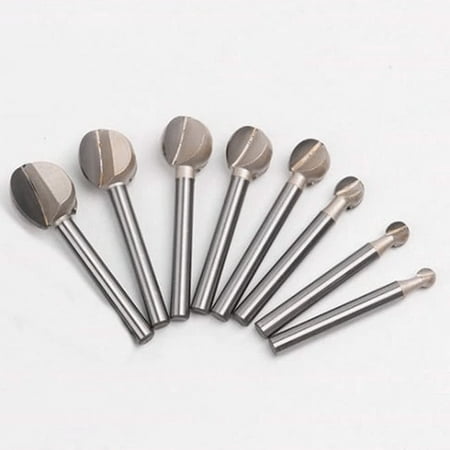 

1/8pcs Core Box Router Bit Double Flutes Round Nose Router Bit Carbide Tipped Woodworking Tool Round Grooves Router Bit A Set Of 8 Pill Ball Knives