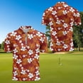 thumbnail image 4 of HUIACONG Matching Golf Shirts for Couples Women's Golf Tops Mens Shirt Short Sleeve Moisture Wicking Quick Dry His and Hers Matching Outfits Zip Up Collared Hibiscus Floral Orange Man S, 4 of 6