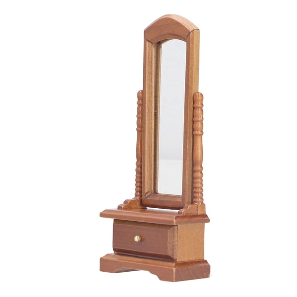 Espejo De Tocador De Casa De Muñecas 1:12, Elegante Espejo De Tocador De Casa De Muñecas De Madera Con Cajón Simulado Vívido Y Realista Para Jardín De Infantes Para El Hogar