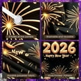 thumbnail image 4 of Golden Happy New Year Banner Firework Decor 2026 New Year Display Colorful Balloons Shiny Stars New Year Backdrop for New Year Party New Year's Eve Celebration Family Gathering, 4 of 9