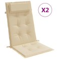 thumbnail image 4 of Juego de 2 Cojines para Silla de Respaldo Alto de Tela Oxford Beige vidaXL, 4 of 9