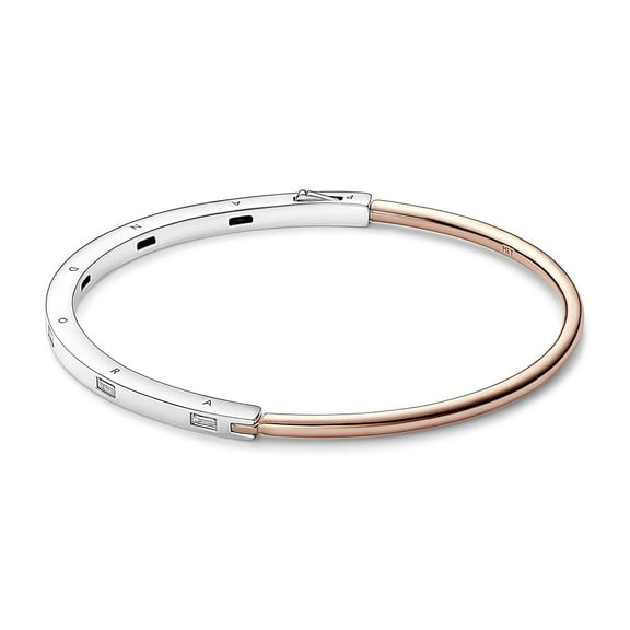 Pandora Signature Two-tone I-D Pave Bangle