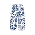 thumbnail image 5 of TEAJOPSUU Bermuda Shorts for Women Knee Length Side Slit Comfy Linen Shorts Casual Summer Boho Print Beach Short with Pockets L-Blue, 5 of 5