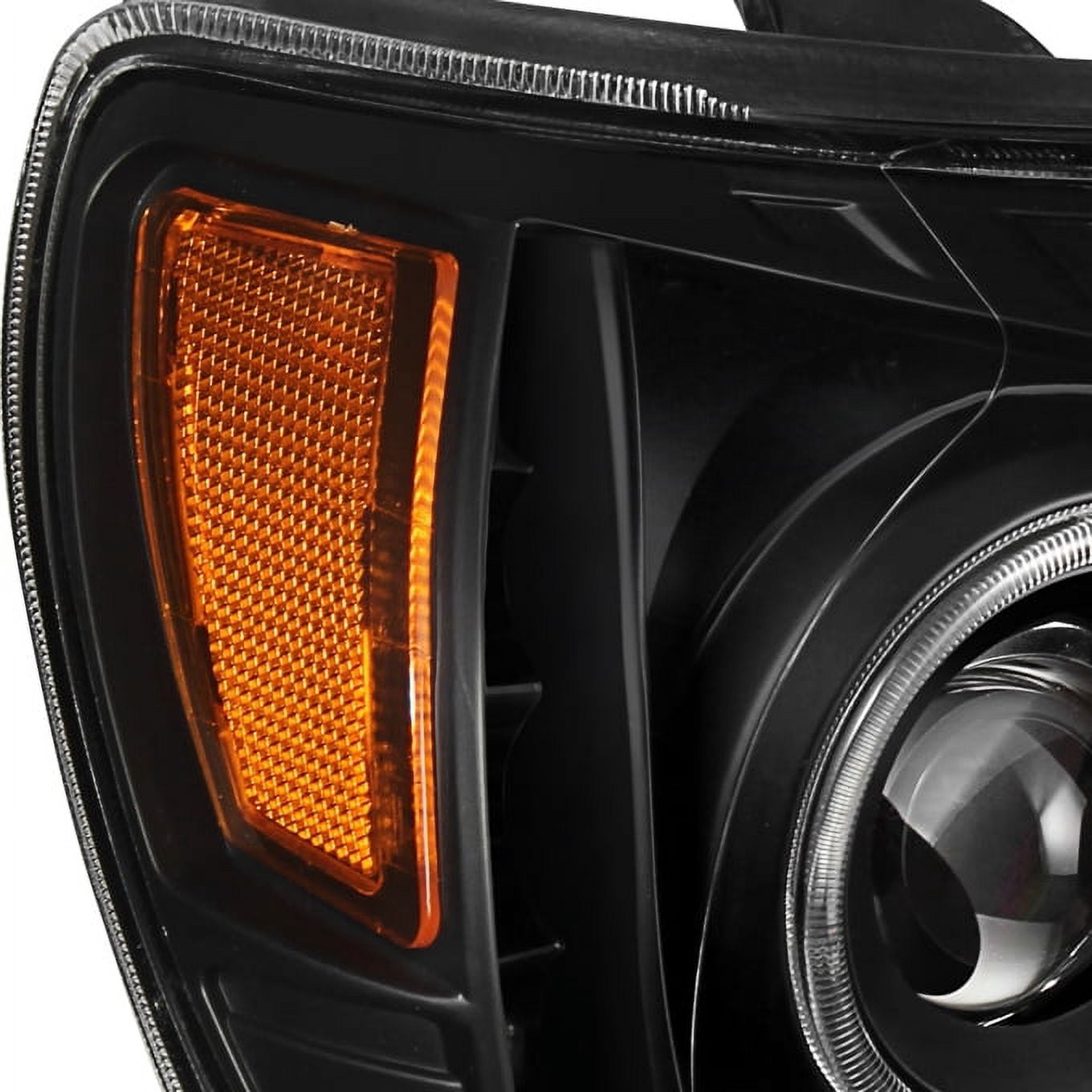 AKKON - For 2005-2011 Toyota Tacoma Black Bezel Dual Ring DRL Daylight LED Projector Headlights Pair Left+Right