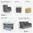 thumbnail image 5 of MEISSALIVVE 5 Pieces Patio Furniture Set with 43" Fire Pit Table, Wicker Patio Conversation Set with Swivel Rocking Chairs, Outdoor Patio Set for Lawn Backyard Porch (Grey), 5 of 10