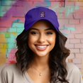 thumbnail image 3 of Dalix Purple Gummy Embroidered Cotton Dad Hat Baseball Cap Adjustable Womens in Purple, 3 of 5