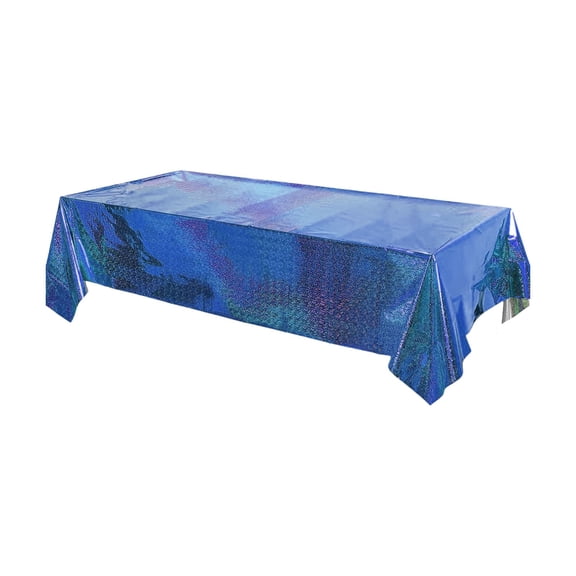 Gnwei Pastel Gradient Iridescent Tablecloth - 108 Inches Rainbow Plastic Table Cloth Disposable Table Cover for Birthday Baby Showers Bridal Showers Princess Theme Party Decorations