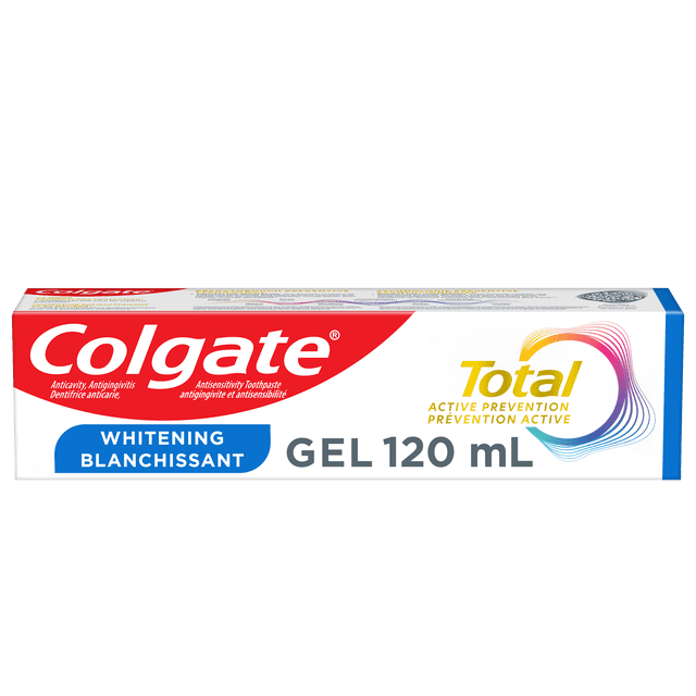 Colgate Total Prevention Active Gel Dentifrice Blanchissant, Menthe, 120 ml