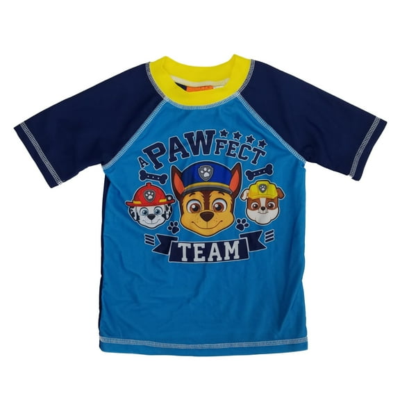 Paw Patrol Toddler Boys A Pawfect Team Puppy Dog Rash Guard Swim Shirt 3T