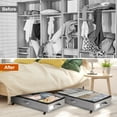 Extra Large Under Bed Storage with Wheels, 2 Pack Rigidity 42L Under