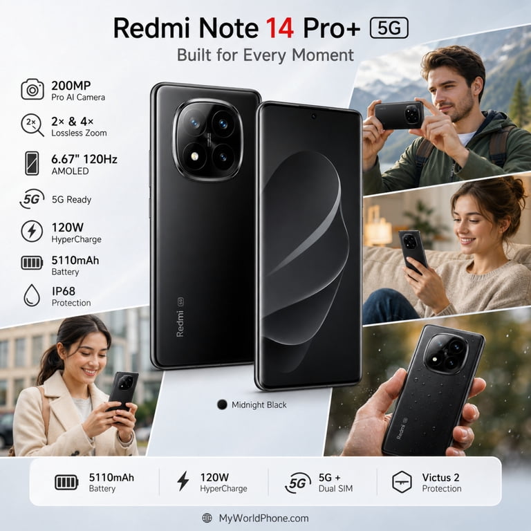 Redmi Note 14 Pro Plus 5G 256GB ROM 8GB RAM Dual SIM GSM Unlocked