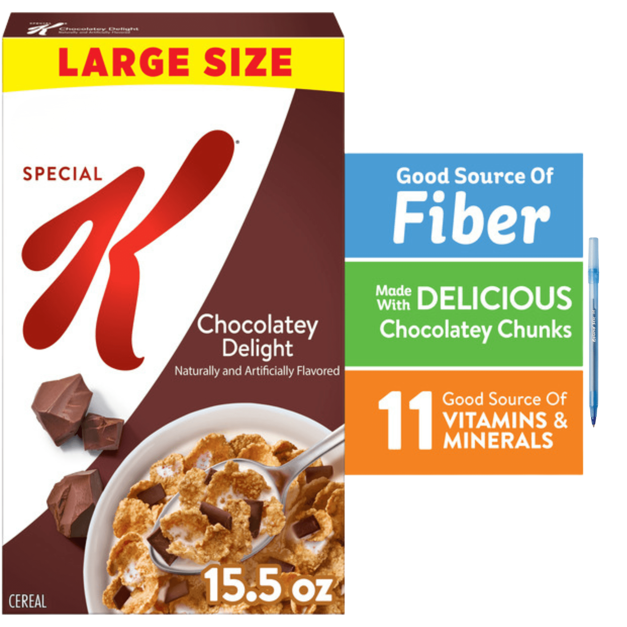 Special K Chocolatey Delight Cereal, Good Source of Fiber, 11 Vitamins & Minerals, 15.5 oz