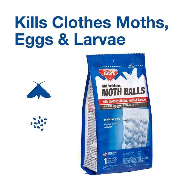 Enoz Old Fashioned Moth Balls, 1 Single Use, 8 oz Packet