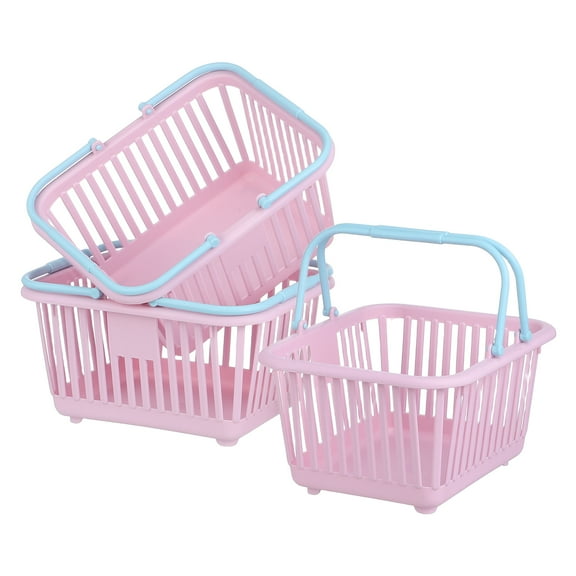 Masteelf  3 Pcs Shopping Basket Grass Toys Small Portable Square Cherry Child