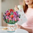 thumbnail image 4 of Pop Up Flower Bouquet Gift Cards Greeting Cards for Mum, 9.8 X 9.8 Paper Flower Pop Up Card 3d Birthday Cards Mothers Day Gifts for WomenScvvd, 4 of 4