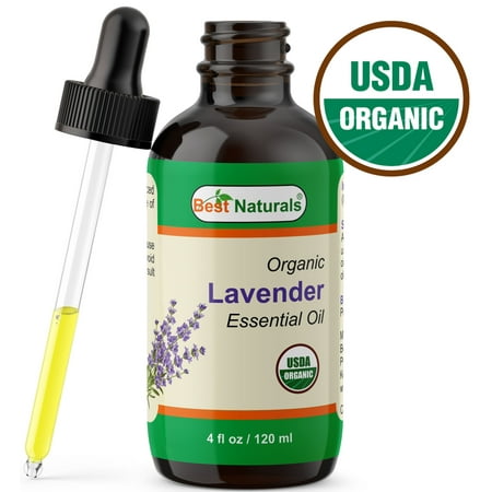Best Naturals Certified Organic Lavender Essential Oil with Glass Dropper 4 FL