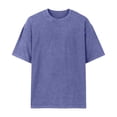 thumbnail image 4 of Dresfit Men's Big and Tall Shirt Acid Wash Crew Neck Work Out T Shirts Summer 2026 Short Sleeve Relaxed Fit Oversized Hawaiian Streetwear Baggy Loose Fit Tees Blue 3XL, 4 of 8