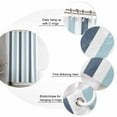thumbnail image 5 of Shower Curtain Bathroom Set Navy Blue Teal Geometric Stripes Waterproof Fabric Shower Curtains with Grommets&Hooks Gradient Line Minimalist Style Privacy Bath Curtain for Bathtub 48x72in, 5 of 7