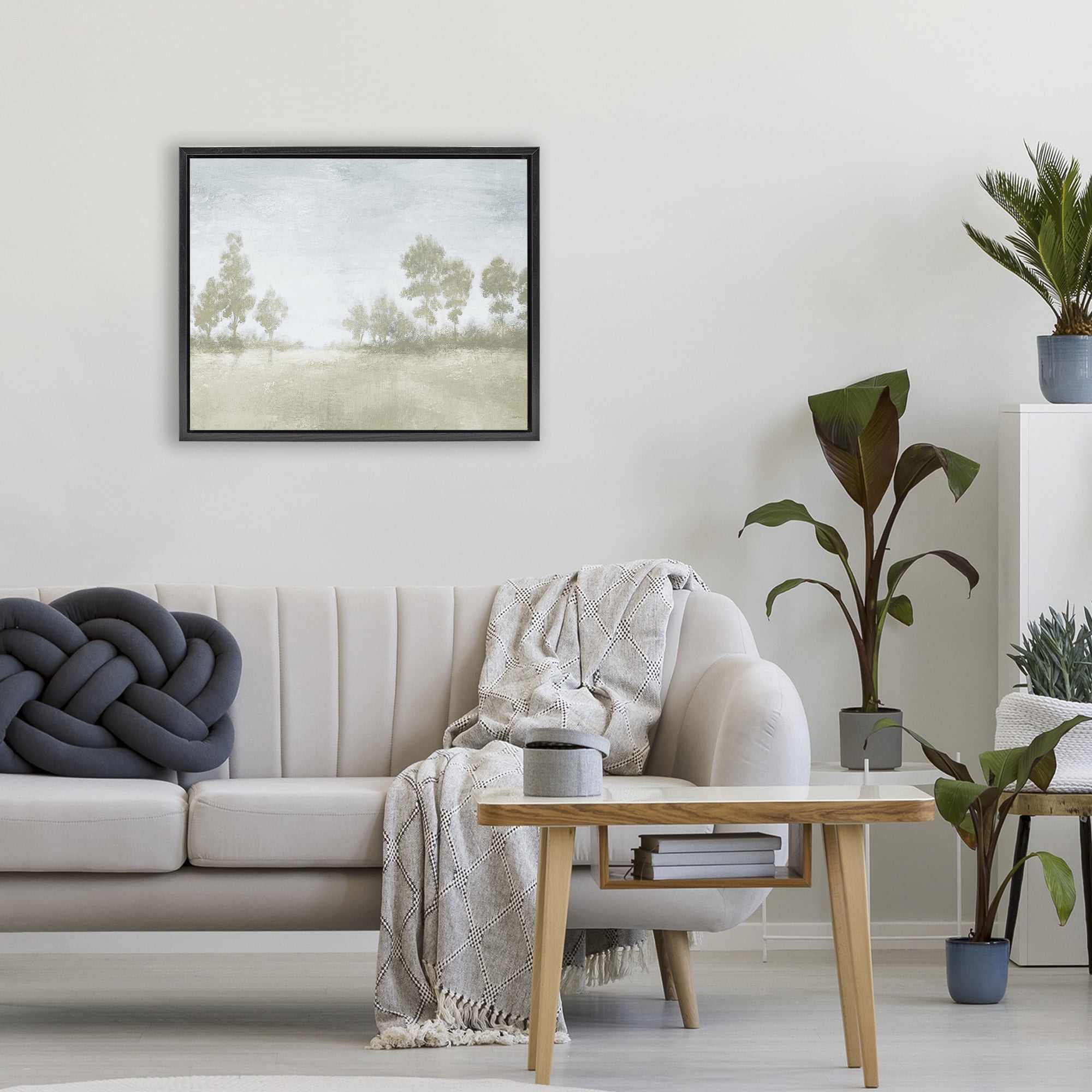 Stupell Industries Soft Distant Valley Landscape Black Framed Floater Canvas Wall Art, design by Michael Marcon