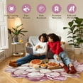 thumbnail image 4 of Flowers 2 Ft Round Throw Accent Area Rugs Floral Rose Flower Shaped Rug Modern for Girls Bedroom Floor Living Room Carpet 301 Pink, 4 of 10