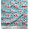 thumbnail image 1 of Soimoi Rayon Crepe Fabric Check,Leaves & Rose Floral Print Fabric by The Yard 46 Inch Wide, 1 of 3