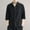 Black, variant on EGNMCR Short Sleeve Shirts for Men Summer Casual Crew Neck T-shirt, Linen Shirt Men's New Stand-up Collar Thin Seven-point Short-sleeved Shirt Men,
