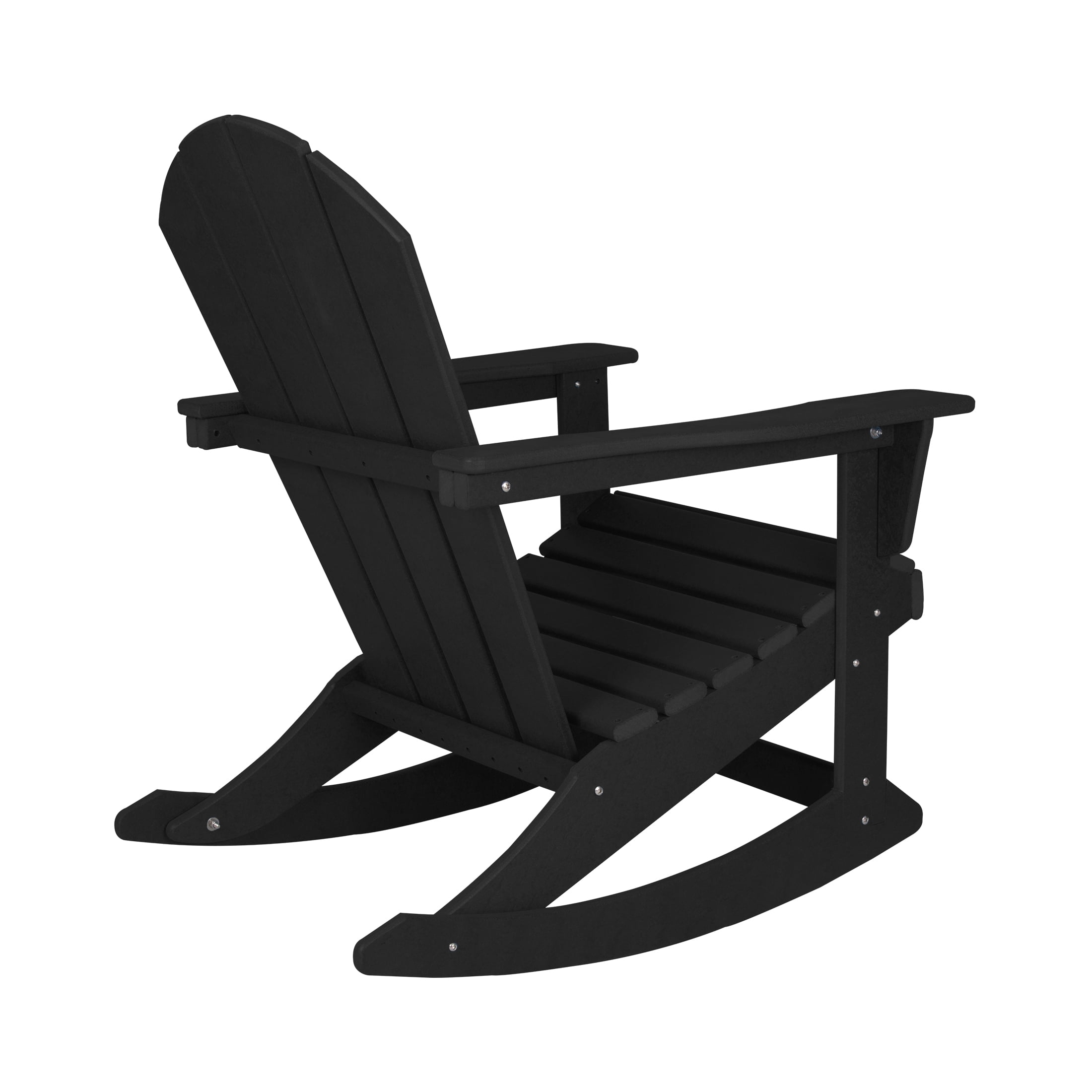 GARDEN Set of 2 - Plastic Outdoor Rocking Chairs for Patio Porch, Black