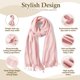 thumbnail image 4 of Chal AURUZA Pashmina Suave Grande 70x200 cm Rosa Claro, 4 of 7