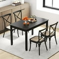 thumbnail image 4 of YYAo Dining Table, Kitchen Table, Dining Room Table,48-Inch Wooden Dining Table for 4 People Rectangular Kitchen Table with Rubber Wood Legs-Black, 4 of 10