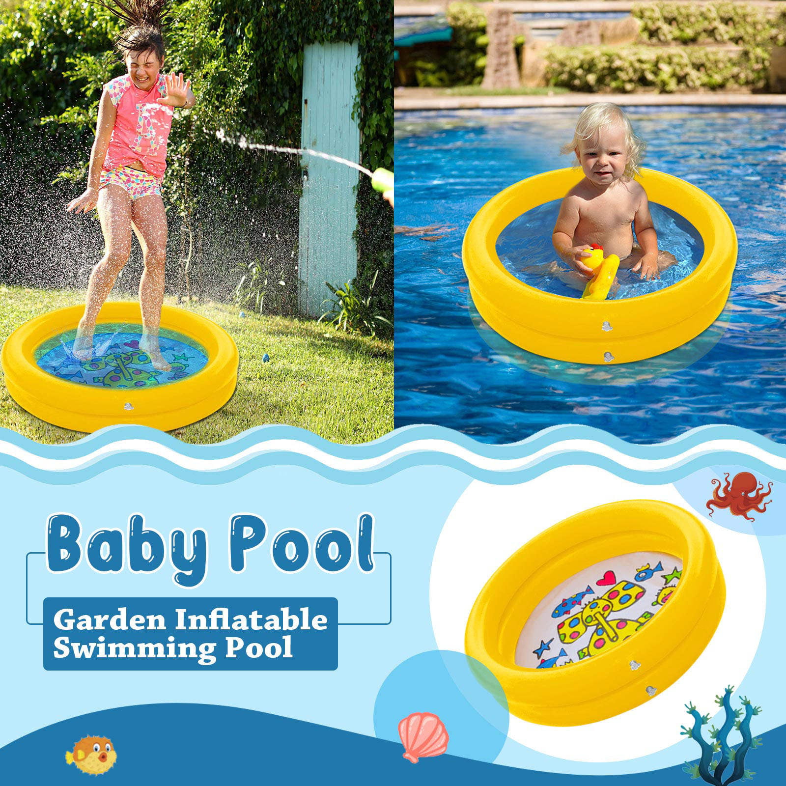 Details about   Inflatable Baby Swimming Pool,Portable Inflatable Kiddie Pool,Summer Water party 