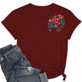 thumbnail image 2 of Pisexur Hauts d'Été pour Femmes, Hauts pour Femmes, Hauts de Sortie pour Femmes, Hauts pour Femmes, Blouse Mode Imprimée à Manches Courtes Col Rond Amusant T-Shirt Vin, TG, 2 of 5