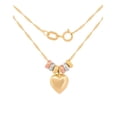 thumbnail image 1 of Cadena Gargantilla Casa del Anillo Corazón 3 Oros 14K Solido Amarillo, 1 of 5