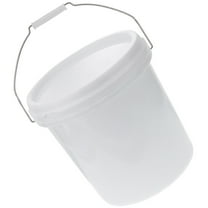 QIFULL White Plastic Bucket with Handle and Lid for Food Grade and Utility Storage