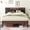 Black (Standard Style), variant on NISIEN Queen Bed Frame, Platform Bed Queen Size with Charging Station and Storage Upholstered Headboard, Gray