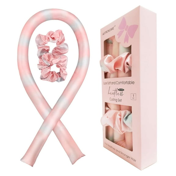 CAILDANL Heatless Hair Curlers,Silk Curls Headband,No Heat Rollers to Sleep in Overnight,Satin Curling Rod Headband for Long and Medium Hair(Pink)