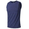 thumbnail image 3 of Men's Solid Color Workout Tank Top Leisure Sleeveless Muscle Shirt Gym Training Stretch Blouses, 3 of 4