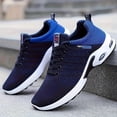 thumbnail image 2 of Men's Stability Road Running Shoes, Lace-Up Low Top Sneakers with Geometric Pattern, Sport Outdoor Footwear with Fabric Upper/Insole, Rubber Sole for All Seasons, 2 of 7