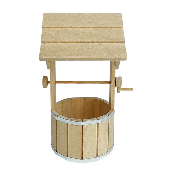 Fantasook 1/12 Miniature Well Model Figurine With Working Water Pumps For Dollhouses Landscape Decoration And Creative Craft Proje