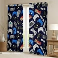 thumbnail image 3 of jejeloiu Gamer Gaming Blackout Curtains Set of 2 (52x84 Each),Modern Video Game Window Curtains,Colorful Vintage Console Curtains and Drapes For Child,Lightweight Room Decorative, 3 of 6