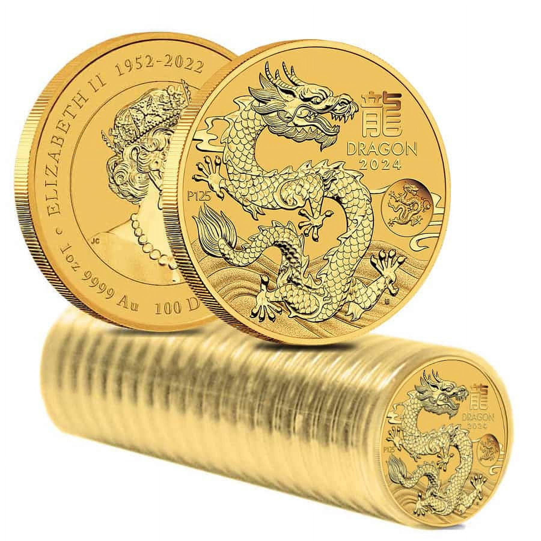 Perth Mint Gold Lunar Dragon 1 oz 2024 BU with Dragon Privy