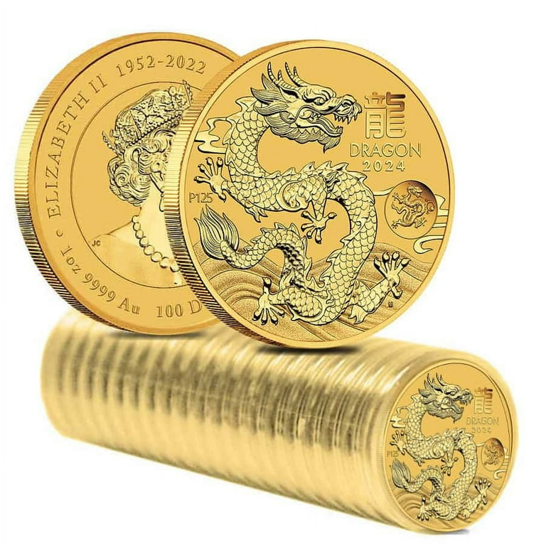 Perth Mint Gold Lunar Dragon 1 oz 2024 BU with Dragon Privy