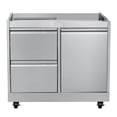 thumbnail image 1 of Pemberly Row Armoire Extérieure en Acier de 32 Pouces pour Gril BBQ Intégré avec 2 Tiroirs, 1 of 8