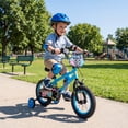 thumbnail image 2 of Costway Vélo pour Enfants 12 Pouces avec Roues Stabilisatrices, Double Main, Freins à Rétropédalage, Siège Ajustable Bleu Marine, 2 of 10